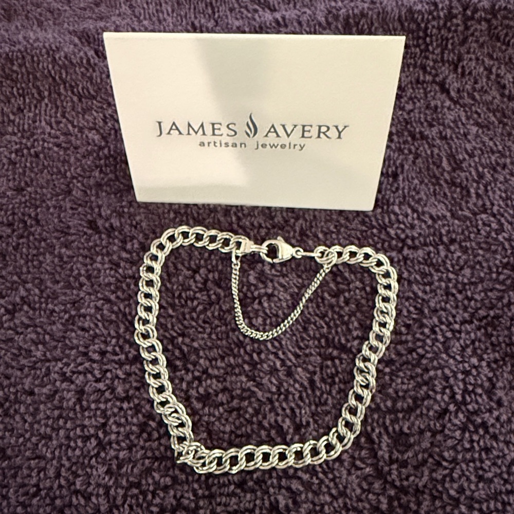 James Avery Double Curb Silver Chain Bracelet - image 1